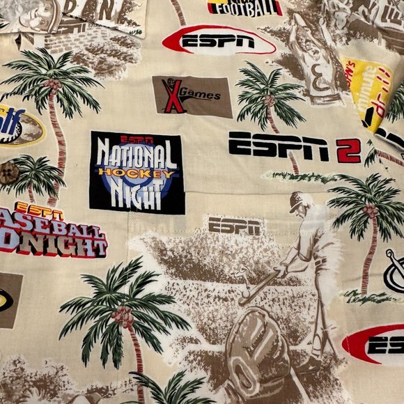 ESPN XL Button UP Shirt 100% Rayon (E-8) - Picture 3 of 5